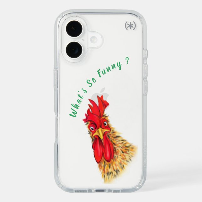 Surprised Rooster Funny iPhone Case Custom Text (Front)