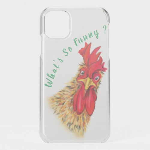 Surprised Rooster Playful Gift iPhone 11 Case