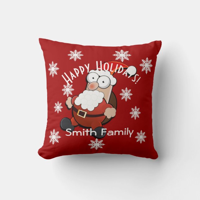 Surprised Santa Custom Throw Pillow (Front)
