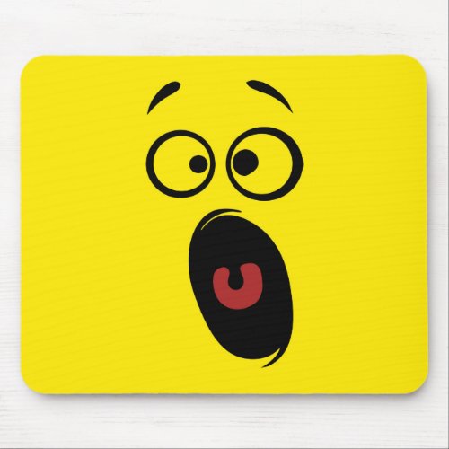 Surprised Scared Screaming Yellow Face Mouse Pad