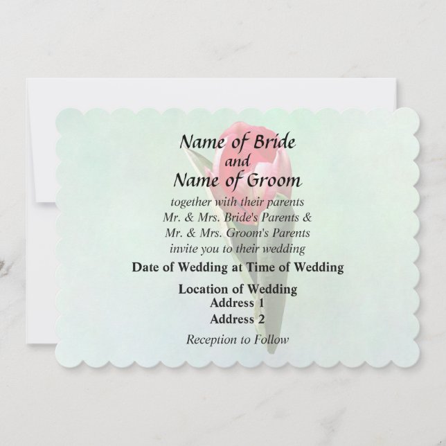 Surprised Tulip Wedding Products Invitation (Front)