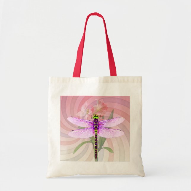 Surreal 60’s Theme Dragon Fly Tote Bag (Front)