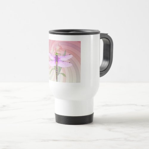 Surreal 60s Theme Dragon Fly Travel Mug