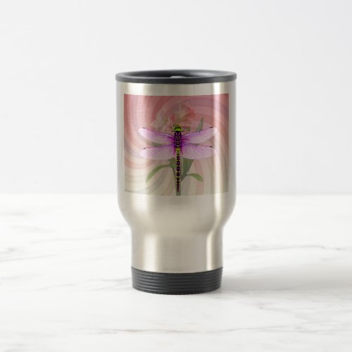 Surreal 60s Theme Dragon Fly Travel Mug