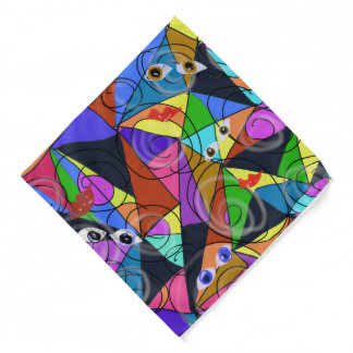 Surreal Abstract Geometric Patterns with Eyes Bandana