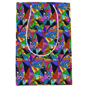 Surreal Abstract Geometric Patterns with Eyes  Medium Gift Bag