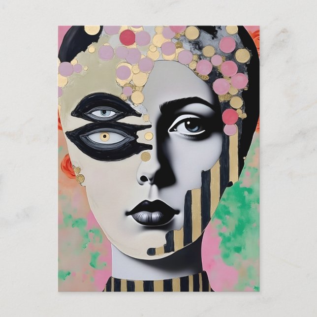 surreal abstract woman  postcard (Front)