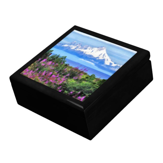 Surreal Alaskan Wilderness painting Gift Box (Side)
