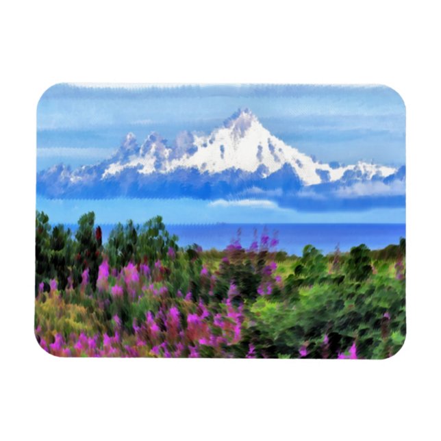 Surreal Alaskan Wilderness painting Magnet (Horizontal)