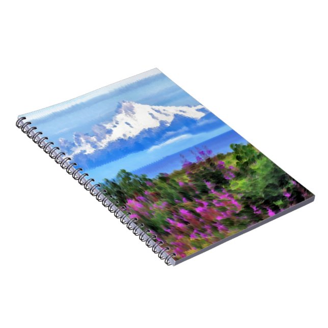 Surreal Alaskan Wilderness painting Notebook (Right Side)