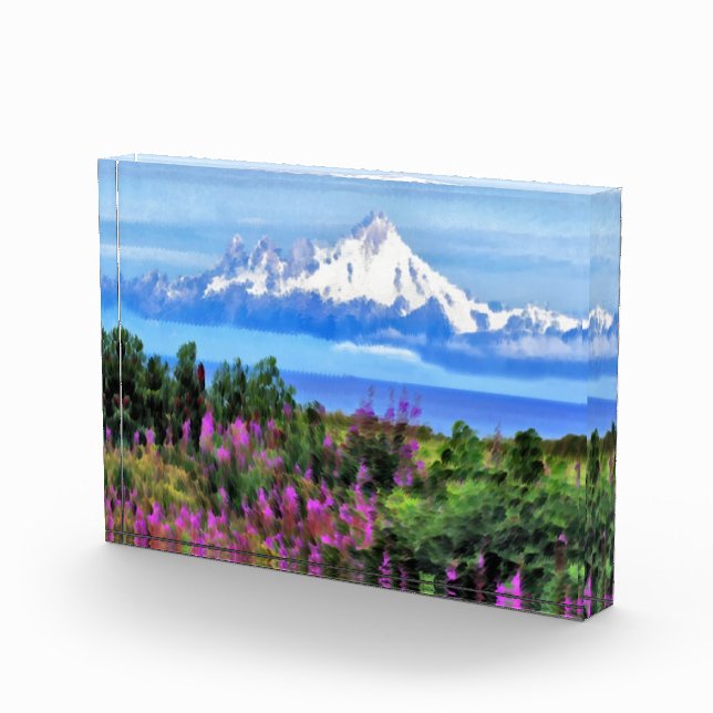 Surreal Alaskan Wilderness painting Photo Block (Right)