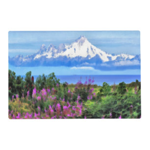 Surreal Alaskan Wilderness painting Placemat