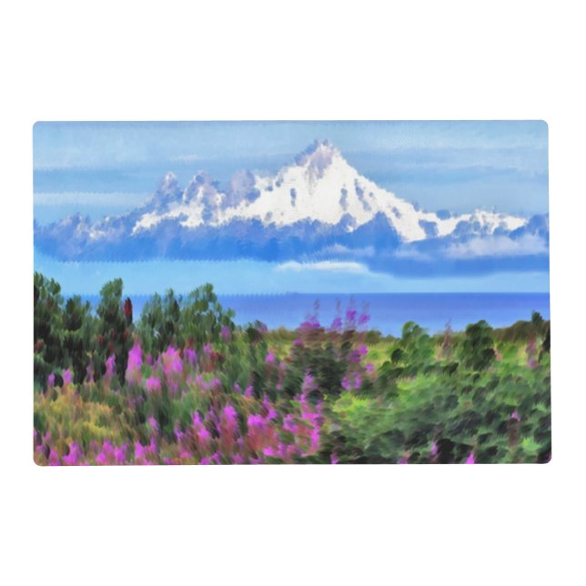 Surreal Alaskan Wilderness painting Placemat (Front)