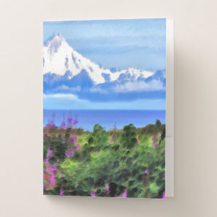 Surreal Alaskan Wilderness painting Pocket Folder