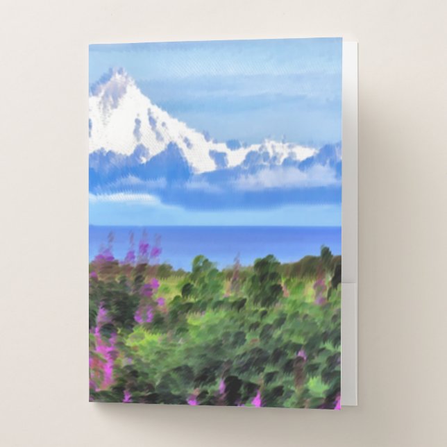 Surreal Alaskan Wilderness painting Pocket Folder (Front)