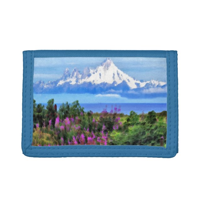 Surreal Alaskan Wilderness painting Trifold Wallet (Front)