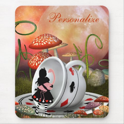 Surreal Alice Flamingo  Teacup Mousepad
