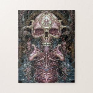 Surreal Anatomy Skull Horror Sci-Fi Art Jigsaw Puzzle
