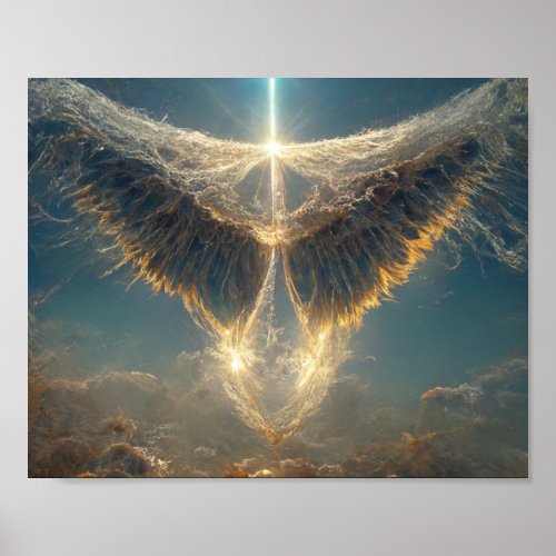 Surreal Angel Wings of Light Poster