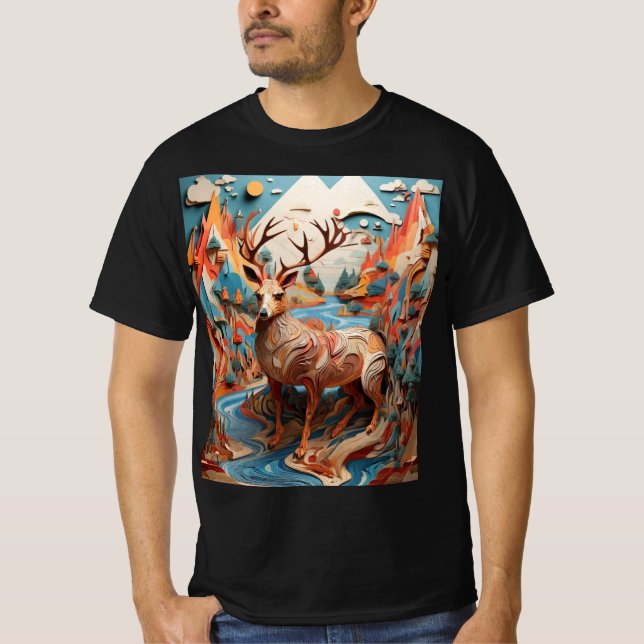 Surreal Animal Dance in Illus Geometria T-Shirt (Front)