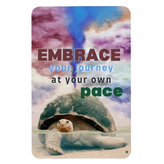 Surreal art Inspirational Turtle quote  Magnet (Vertical)