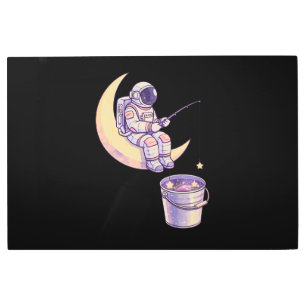 Surreal Astronaut Fishing for Stars Wall Art -