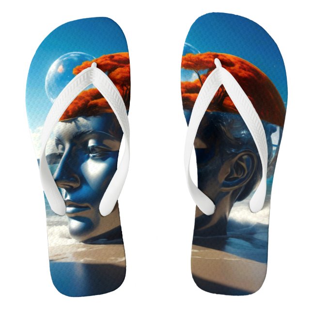 Surreal beach scenes flip flops (Footbed)