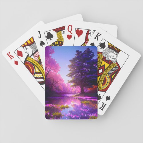 Surreal Beauty of the Swampy Forest Playing Cards