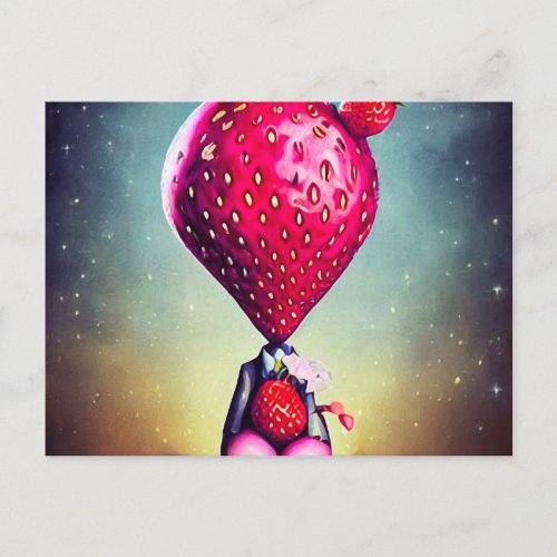 Surreal Berry Boy Postcard