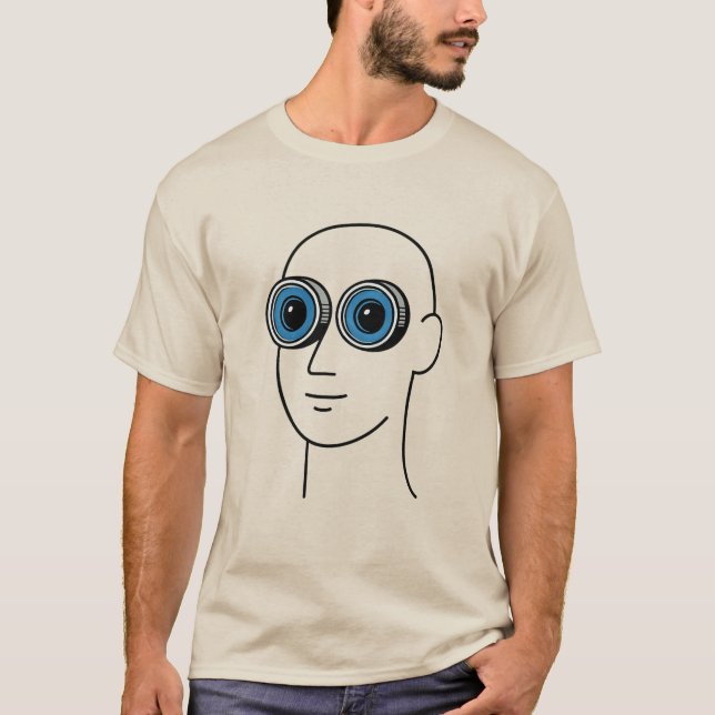 Surreal Big Lens Eyes Minimalist Unisex T-shirt (Front)