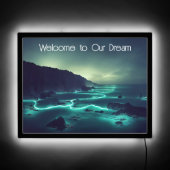Surreal Bioluminescent Sea  LED Sign (Front)