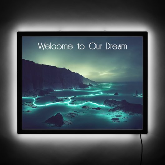 Surreal Bioluminescent Sea  LED Sign (Front)
