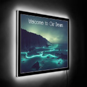 Surreal Bioluminescent Sea  LED Sign (Angle)