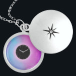 Surreal Black Clock Face Locket Necklace<br><div class="desc">Surreal Black Clock Face</div>