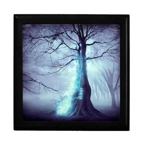 Surreal Blue Electric Tree Gift Box