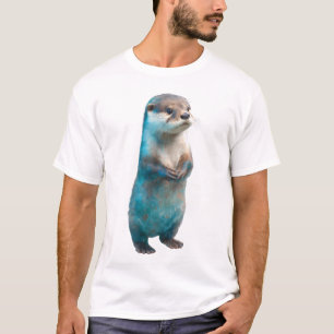 Surreal Blue Splash Otter Standing Men T-Shirt