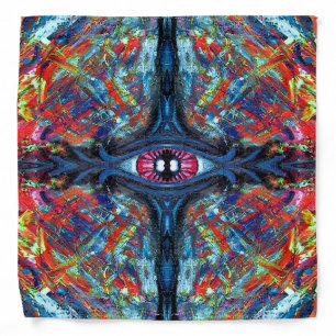 Surreal Blue Trippy Eye Visionary Art Bandana