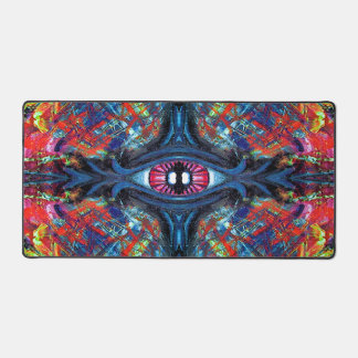 Surreal Blue Trippy Eye Visionary Art Desk Mat
