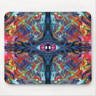 Surreal Blue Trippy Eye Visionary Art Mouse Pad