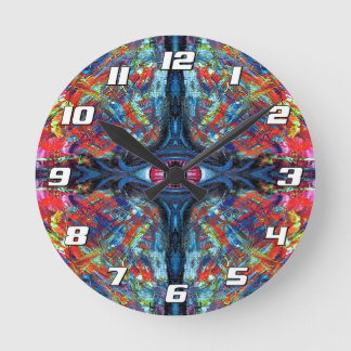 Surreal Blue Trippy Eye Visionary Art Round Clock