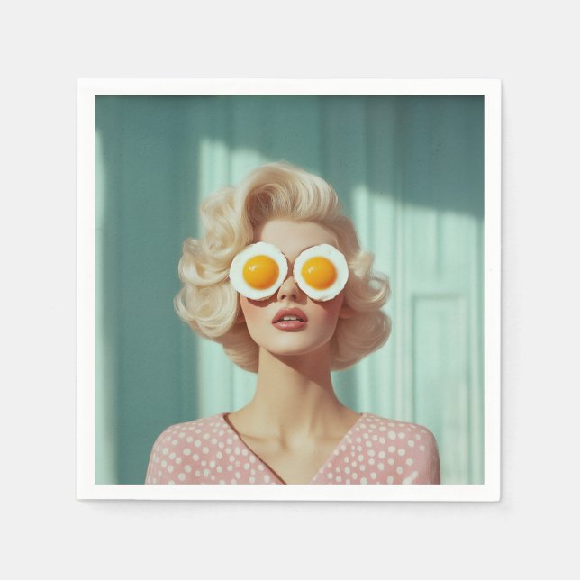 Surreal Breakfast Fashion Portrait Napkins (Front)