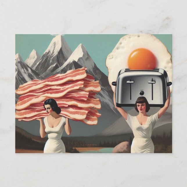 Surreal Breakfast  Holiday Postcard (Front)