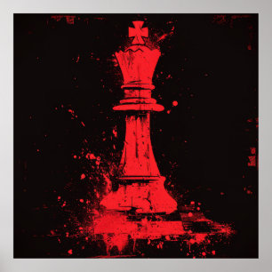 Surreal Broken Chess King Poster by Ralph Steadman