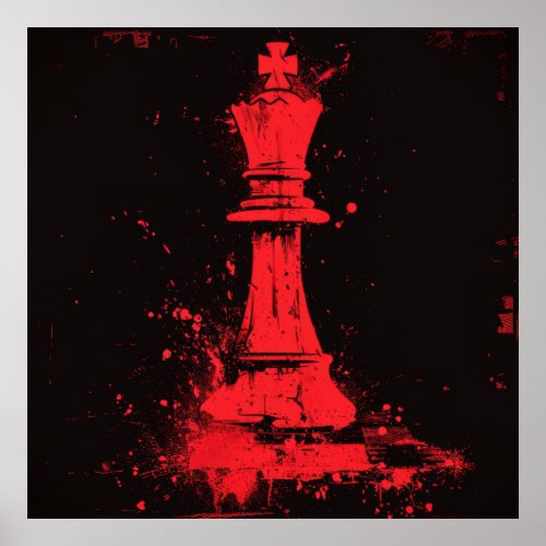 Surreal Broken Chess King Poster by Ralph Steadman