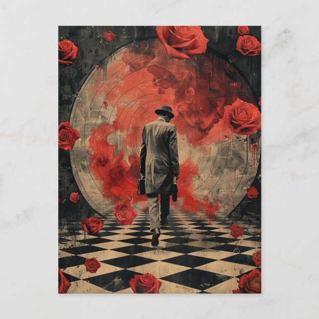 Surreal Business Person Collage Postcard (Front)