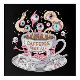 Surreal Caffeine Chaos Acrylic Wall Art