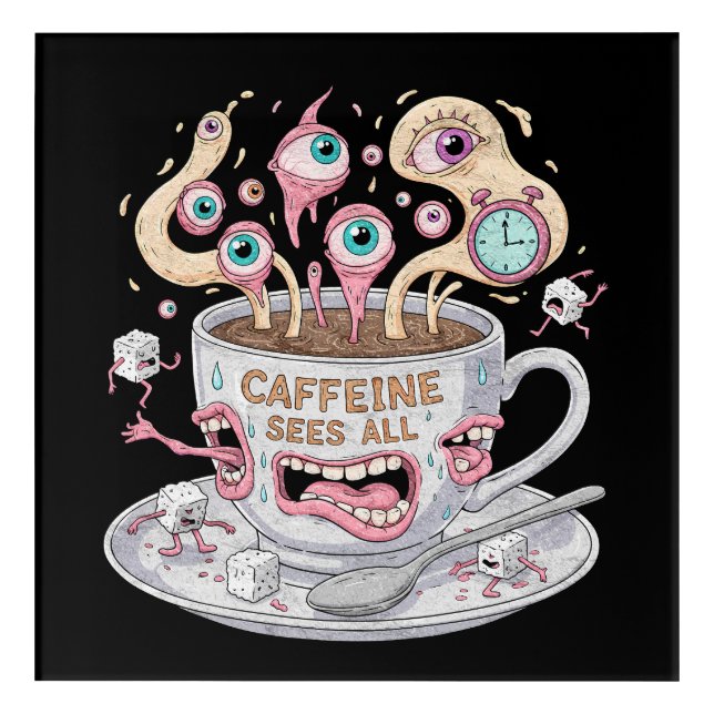 Surreal Caffeine Chaos Acrylic Wall Art (Front)