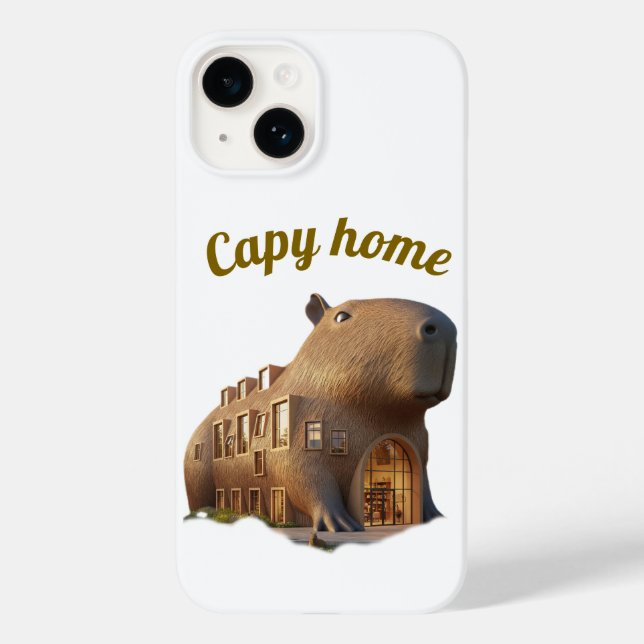 Surreal Capybara House Architecture Phone Case (Back)