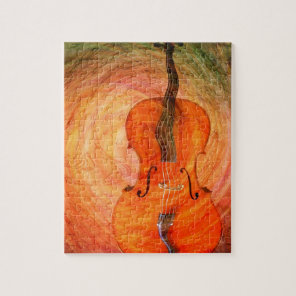 Surreal Cello With Musical Notes Jigsaw Puzzle
