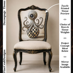 Surreal Checkerboard Octopus, Harlequin FX2L Tissue Paper